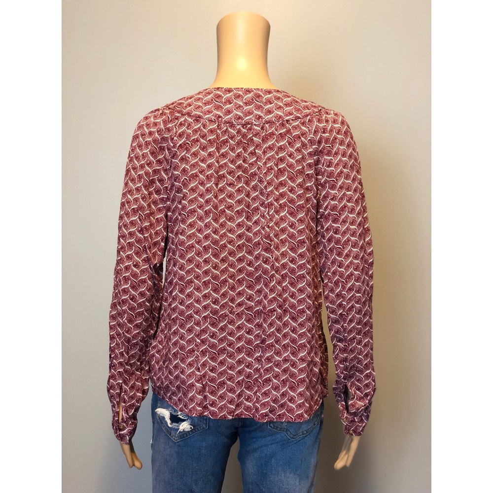 Maeve Anthropologie Prin Rayon Button Blouse Top View 3